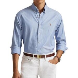 Ralph Lauren light blue cotton Oxford long-sleeve button-down shirt.Size 2XB NEW